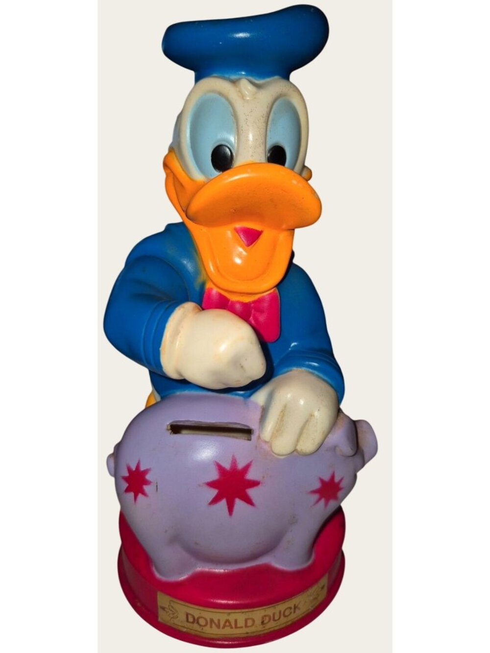 Donald Duck Vintage Plastic Coin Bank